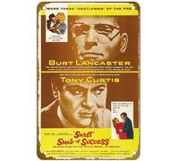 KNIOIL Affiche de film vintage en métal avec logo Sweet Smell of Success - Décoration murale - Cadeau - 20,3 x 30,5 cm
