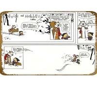 KNIOIL Affiche rétro Calvin And Hobbes en métal pour maison, cuisine, bar, garage, café, club, grotte, art vintage, décoration murale 20,3 x 30,5 cm.