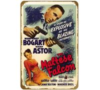 KNIOIL Affiche vintage en métal avec logo The Maltese Falcon - Décoration murale - Cadeau - 20,3 x 30,5 cm