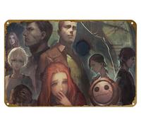 KNIOIL Akane Kurashiki, Junpei Tenmyouji, Carlos, Diana, Eric, Mira, Phi, Sean, Sigma Klim, Zero Escape : Zero Time Dilemma Poster vintage en métal Décoration murale Cadeau 20,3 x 30,5 cm