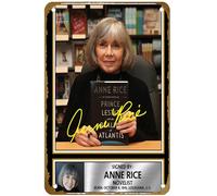 KNIOIL Anne Rice M184 - Auteurs - Photo signature, signature, affiche vintage en métal avec logo familial, club, bar, café, chambre à coucher, décoration murale cadeau 20,3 x 30,5 cm