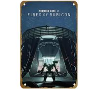 KNIOIL Armored Core VI : Fires of Rubicon Game Poster vintage en métal avec logo Famille Club Bar Café Chambre Décoration murale Cadeau 20,3 x 30,5 cm
