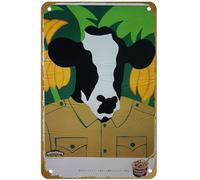 KNIOIL Ben & Jerry's - Affiche vintage en métal avec logo banane, chocolat et noix - Décoration murale - Cadeau idéal - 20,3 x 30,5 cm