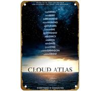KNIOIL Cloud Atlas (#1 sur 17) Affiche de film vintage en métal avec logo « Everything is connected 2012 » - 20,3 x 30,5 cm