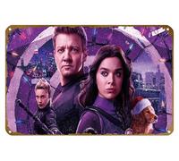 KNIOIL Hailee Steinfeld, Clint Barton, Hawkeye, Jeremy Renner, Kate Bishop, Florence Pugh, Yelena Belova, Lucky The Pizza Dog Poster en métal Décoration murale Cadeau 20,3 x 30,5 cm