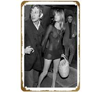 KNIOIL Jane Birkin And Serge Gainsbourg Poster vintage en métal avec logo Famille Club Bar Café Chambre Décoration murale Cadeau 20,3 x 30,5 cm