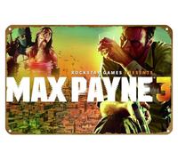 KNIOIL Max Payne 3 Game Poster vintage en métal avec logo familial, club, bar, café, chambre à coucher, décoration murale cadeau 20,3 x 30,5 cm