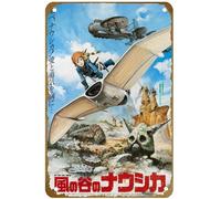 KNIOIL Nausicaa Of The Valley Of The Wind Anime Manga Poster vintage en métal avec logo familial, club, bar, café, chambre à coucher, décoration murale cadeau 20,3 x 30,5 cm