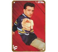 KNIOIL NSYNC JC Chasez 1998 Affiche vintage en métal avec logo familial, club, bar, café, chambre à coucher, décoration murale cadeau 20,3 x 30,5 cm