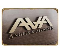 KNIOIL Poster en bois avec logo 3D Angels And Airwaves - Vintage - En métal - Décoration murale - Cadeau - 20,3 x 30,5 cm