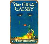 KNIOIL Poster en métal vintage The Great Gatsby Book avec logo familial, club, bar, café, chambre à coucher, décoration murale, cadeau, 20,3 x 30,5 cm