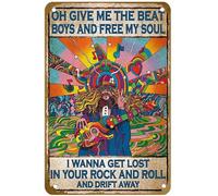KNIOIL Poster vintage en métal avec logo « Oh Give Me The Beat Boys And Free My Soul I Wanna Lose Myself I Rock And Roll Your » - Décoration murale - Cadeau idéal - 20,3 x 30,5 cm