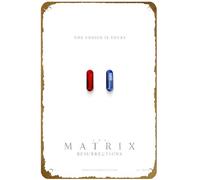 KNIOIL Poster vintage en métal The Matrix : Resurrections 2021 avec logo familial, club, bar, café, chambre à coucher, cadeau 20,3 x 30,5 cm