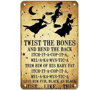 KNIOIL Poster vintage Hocus Pocus Twist The Bones And Bend The Back en métal avec logo pour famille, club, bar, café, chambre à coucher, 20,3 x 30,5 cm
