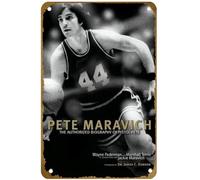 KNIOIL Poster vintage Pete Maravich : The Authorized Biography of Pistol Pete en métal avec logo familial, club, bar, café, chambre à coucher, décoration murale, cadeau 20,3 x 30,5 cm