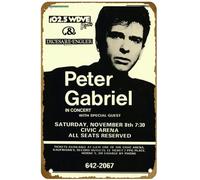 KNIOIL Poster vintage Peter Gabriel en métal avec logo familial, club, bar, café, chambre à coucher, décoration murale, cadeau, 20,3 x 30,5 cm