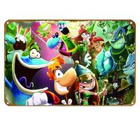 KNIOIL Rayman Legends Game Poster vintage en métal avec logo Famille Club Bar Café Chambre Art Décoration murale Cadeau 20,3 x 30,5 cm