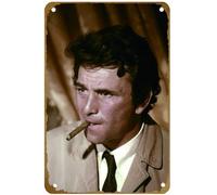 KNIOIL Serie Televisee Columbo avec Peter Falk (inspecteur Columbo), 1971-2003 (photo) Poster vintage en métal avec logo Family Club Bar Café Chambre Art Décoration murale Cadeau 20,3 x 30,5 cm