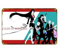 KNIOIL Tales of Berseria, Magilou (Tales of Berseria), jeu vidéo, Eizen (Tales of Berseria), Anime, Velvet Crowe Poster vintage en métal Décoration murale Cadeau 20,3 x 30,5 cm