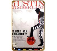KNIOIL Timberlake Affiche vintage en métal avec logo de concert de Justin pour famille, club, bar, café, chambre à coucher, décoration murale, cadeau 20,3 x 30,5 cm