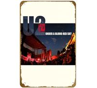 KNIOIL U2 Under a Blood Red Sky Poster vintage en métal avec logo Famille Club Bar Café Chambre Art Décoration murale Cadeau 20,3 x 30,5 cm