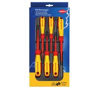Assortiment de 5 tournevis isolés 1000V - SLIM - Fente, Phillips® et Pozidriv® KNIPEX - 002012V04