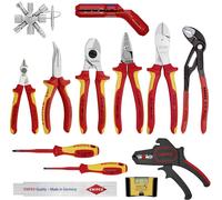 Knipex Jeu de pinces 00 20 90 V02 – Extension électricité 13 pièces, 7 outils isolés 1000V