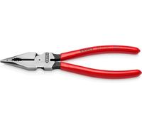 KNIPEX 08 21 185 Pince universelle multifonctions gainées en plastique noire atramentisée 185 mm, Black