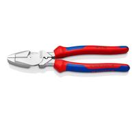 KNIPEX 09 15 240 Pince combinée de force "Lineman's Pliers" modèle américain avec gaines multi-composants chromé 240 mm