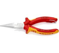 Knipex Pince demi-ronde avec tranchant (pince radio) chromée, homologuées VDE ; avec œillet de fixation intégré pour fixation d'un dispositif antichute 160 mm 25 06 160 T
