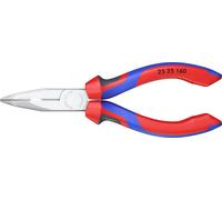 Knipex Pince demi-ronde avec tranchant (pince radio) chromée, avec gaines bi-matière 160 mm 25 25 160