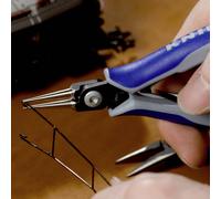 Knipex 34 32 130 pour l'électronique et la mécanique de précision Pince à bouts ronds droite Acier Chrome-Vanadium pour roulement