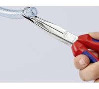 Knipex 38 95 200 pour lélectronique et la mécanique de précision Pince plate à becs ronds coudée à 45° Acier électrique Vanadium 200 mm