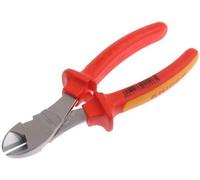 KNIPEX Pince coupante de côté à forte démultiplication sur carte LS chromée isolées par gaines bi-matière, certifiées VDE 160 mm, 74 06 160 SB