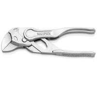 KNIPEX Pince-clé XS pince et clé à la fois en blister chromée surface rugueuse avec reliefs 100 mm, 86 04 100 BK