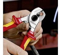 Knipex Coupe-câbles avec ressort d'ouverture chromée, isolées par gaines bi-matière, certifiées VDE 165 mm 95 26 165