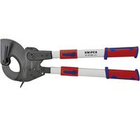 Knipex 95 32 060 Coupe-câble à cliquet Adapté pour (technique disolation) câbles en alu et en cuivre, à 1 ou plusieurs fils 60 mm 740 mm²