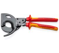 KNIPEX 95 36 320 Coupe-câbles (principe cliquet, 3 réglages) isolées par gain...