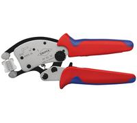 KNIPEX 97 53 18 SB Twistor16® Pince à sertir autoréglable pour embouts de câbles avec tête de sertissage pivotante avec gaines multicomposants chromée 200 mm