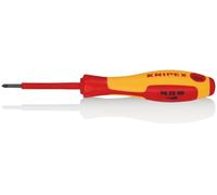 KNIPEX 98 25 00 Tournevis pour vis cruciformes Pozidriv® manche isolant multicomposants, testé VDE, bruni 162 mm