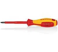 Knipex Tournevis pour vis à tête cruciforme Pozidriv® brunie, poignée isolante bi-matière, certifiée VDE 212 mm 98 25 02