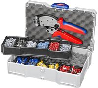 KNIPEX Assortiment de sertissages pour les embouts de câbles, 97 90 13 | Avec colliers en plastique 11 outils 265 mm
