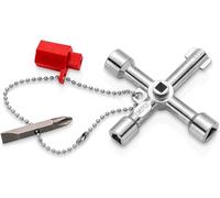 Knipex Clé universelle pour armoires de commande pour toutes les armoires et systèmes de fermeture standard 76 mm 00 11 03, Argent
