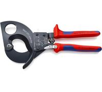 Knipex Coupe-câbles à cliquet noire laquée, avec gaines bi-matière 280 mm (carte LS/blister) 95 31 280