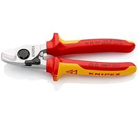 KNIPEX Coupe-câbles Avec ressort d'ouverture sur carte LS chromée isolées par gaines bi-matière, certifiées VDE 165 mm, 95 26 165 SB