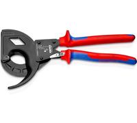 Knipex Coupe-câbles (principe cliquet, 3 réglages) en blister noire laquée avec poignées multimatières 320 mm, 95 32 320