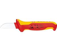 Knipex Couteau d'électricien 98 52 SB – poignée isolante bi-matière, certifiée VDE, 190 mm, blister