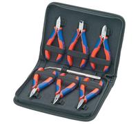 KNIPEX Ensemble d'outils 7 pièces dans une pochette zippée, rouge