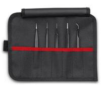 Knipex 92 00 01 ESD Set de brucelles universelles 5 pièces pointue, fine, extra mince 128 mm