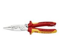 Knipex Pince pour installations électriques chromée, isolées avec gaines bi-matière, homologuées VDE ; avec œillet de fixation isolé intégré pour fixation d'un dispositif antichute 200 mm 13 96 200 T